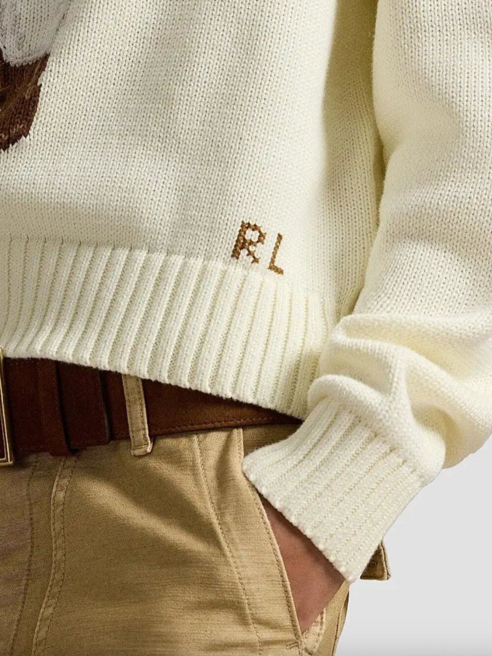 Polo Ralph Lauren Traveler Bear Cotton Sweater Size M - Picture 2 of 8